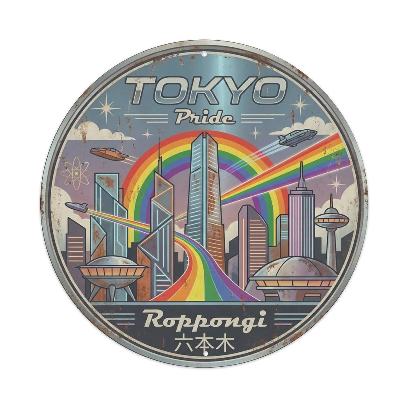 Vintage Travel Tokyo Japan Pride Vintage Metal Tin Sign Plaque Wall Decor for Cafe, Club Bar, Office, Garden Metal Poster 8x8Inch