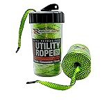 Rapid Rope Canister 120ft Neon Green Flat Tactical Paracord, Made in USA, 1100lb Tested Heavy Duty Poly Rope Test Cord, Non-Tangle Dispenser Included - Hiking, Camping, Survival, Utility, Climbing