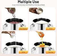 Vista 6 de Lata de leche de 5.28 galón/20 litros, jarra de leche de acero inoxidable 201, mango grueso con tapa sellada, cubo de leche resistente, para vino