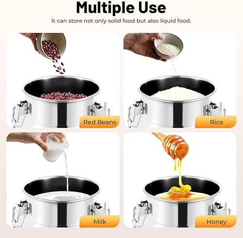 Miniatura 5 de Lata de leche de acero inoxidable de 20 L5 galones, cubo de leche para vino, cubo de leche, cubo de leche, jarra con tapa sellada, resistente (20L5