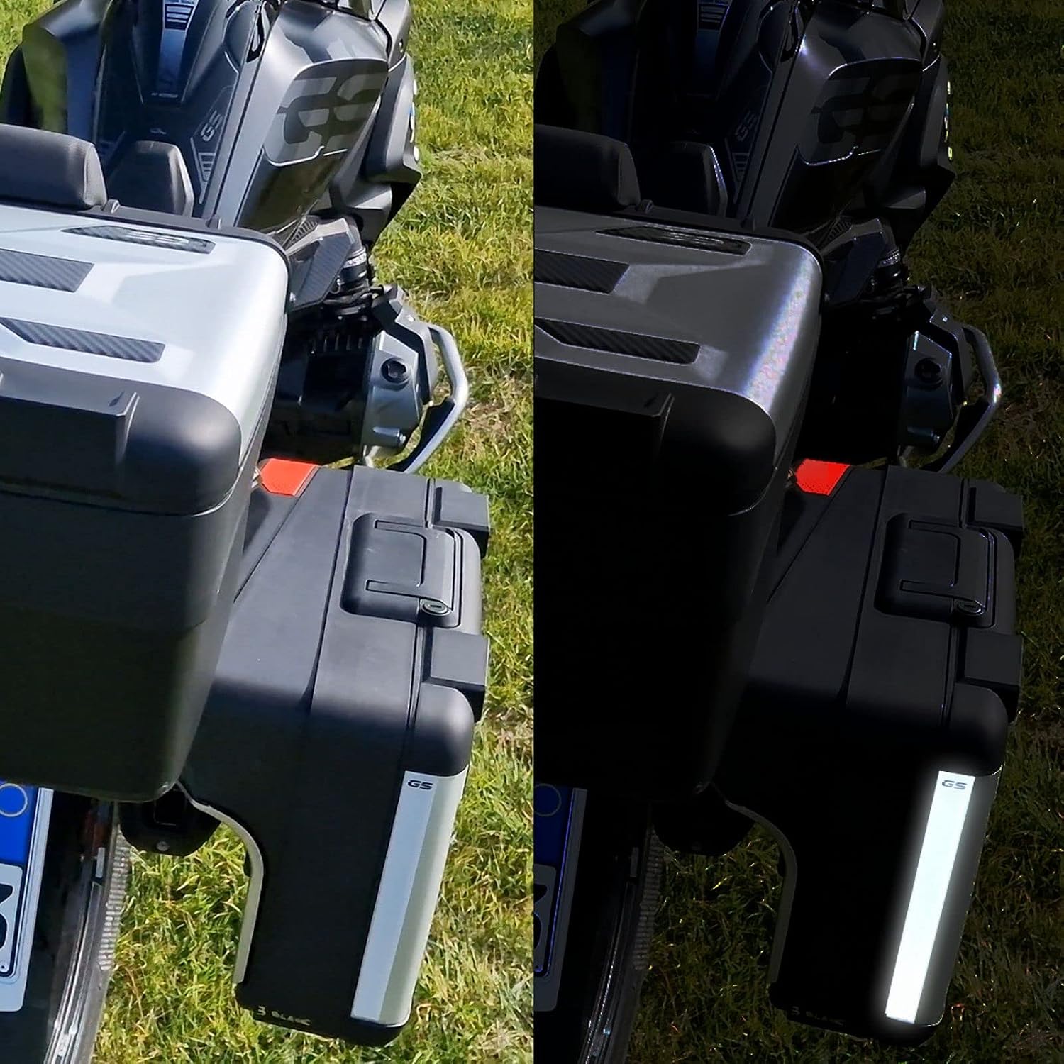 Resin Bike Motorcycle Stickers Compatible with BMW R 1250 GS - GS Adventure 2021-2024. Panniers Reflective High Visibility. One Side Resin Reflective Stickers - Made in Italy