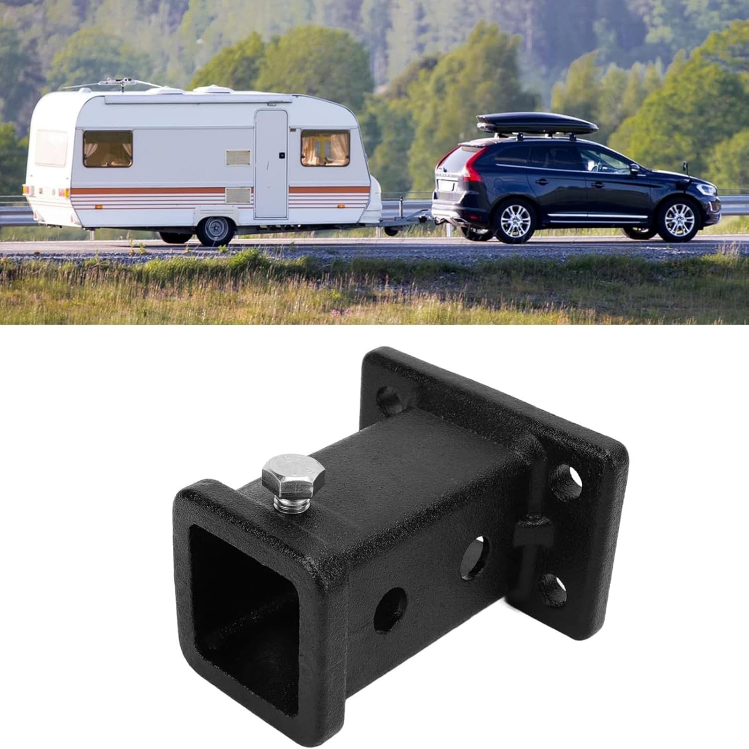 Strong Cast Steel Trailer Obstacle Receiver Square Port for Travel Trailers and Pickup Trucks Screw on Plan Cast Steel Trailer Obstacle Coupler