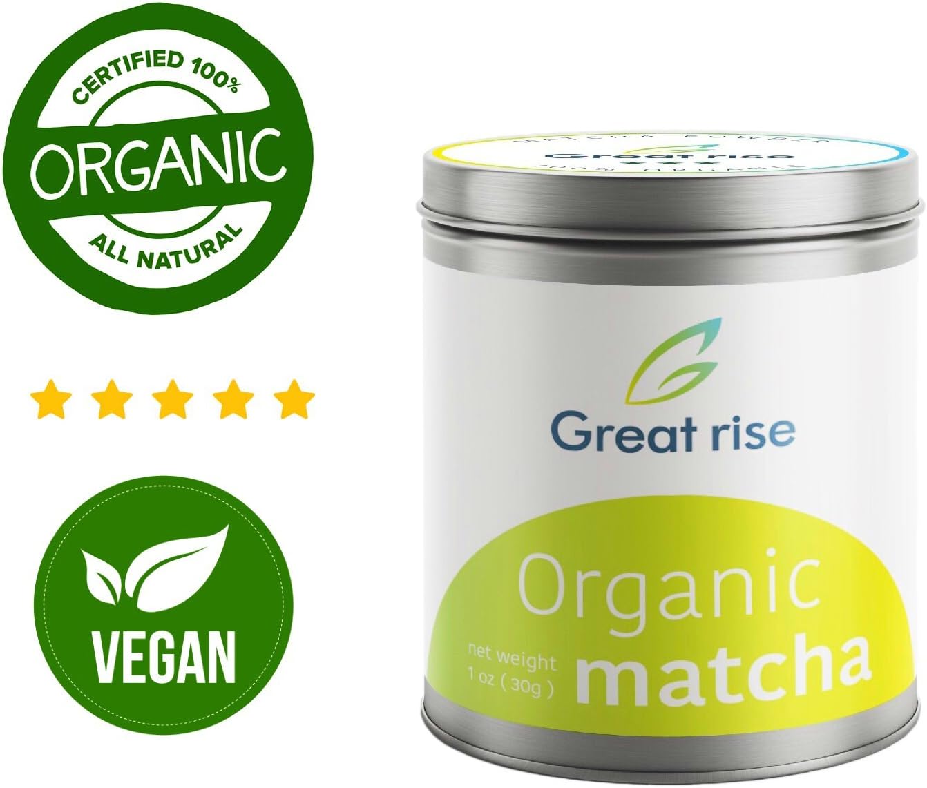 Matcha Green Tea Powder - 100% Organic, Vegan Premium Blend (30g)