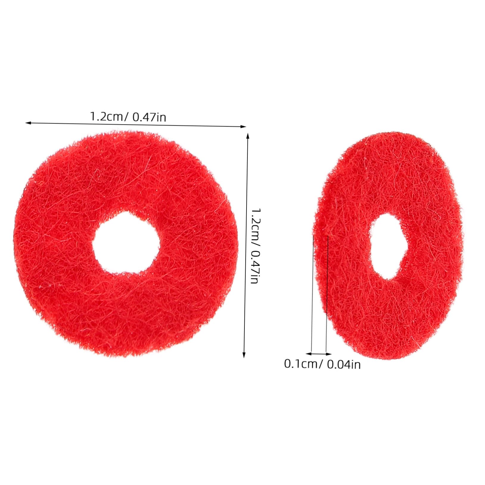 Toddmomy 90pcs Piano Felt Pads Accessory Washers Cushion Compatible with Keyboard Balance Front Rail Regulating Repair Parts Replacement Red