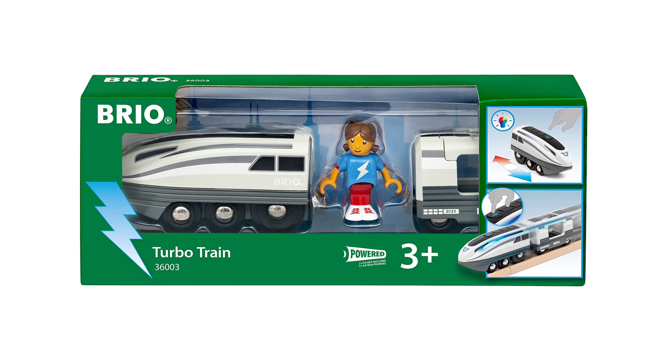 Brio - Tren Turbo, BRIO Ferrocarriles, Tren Juguete, Juguetes Niños 3 Años o más, 7 Piezas, Juegos Educativos 3 Años