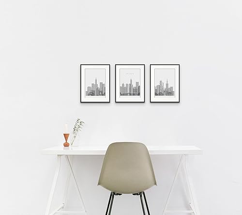 Miniatura 3 de Arte de pared de horizonte de Chicago, arte de pared de Chicago, impresión de horizonte de Chicago, decoración de Chicago, imágenes de la ciudad de