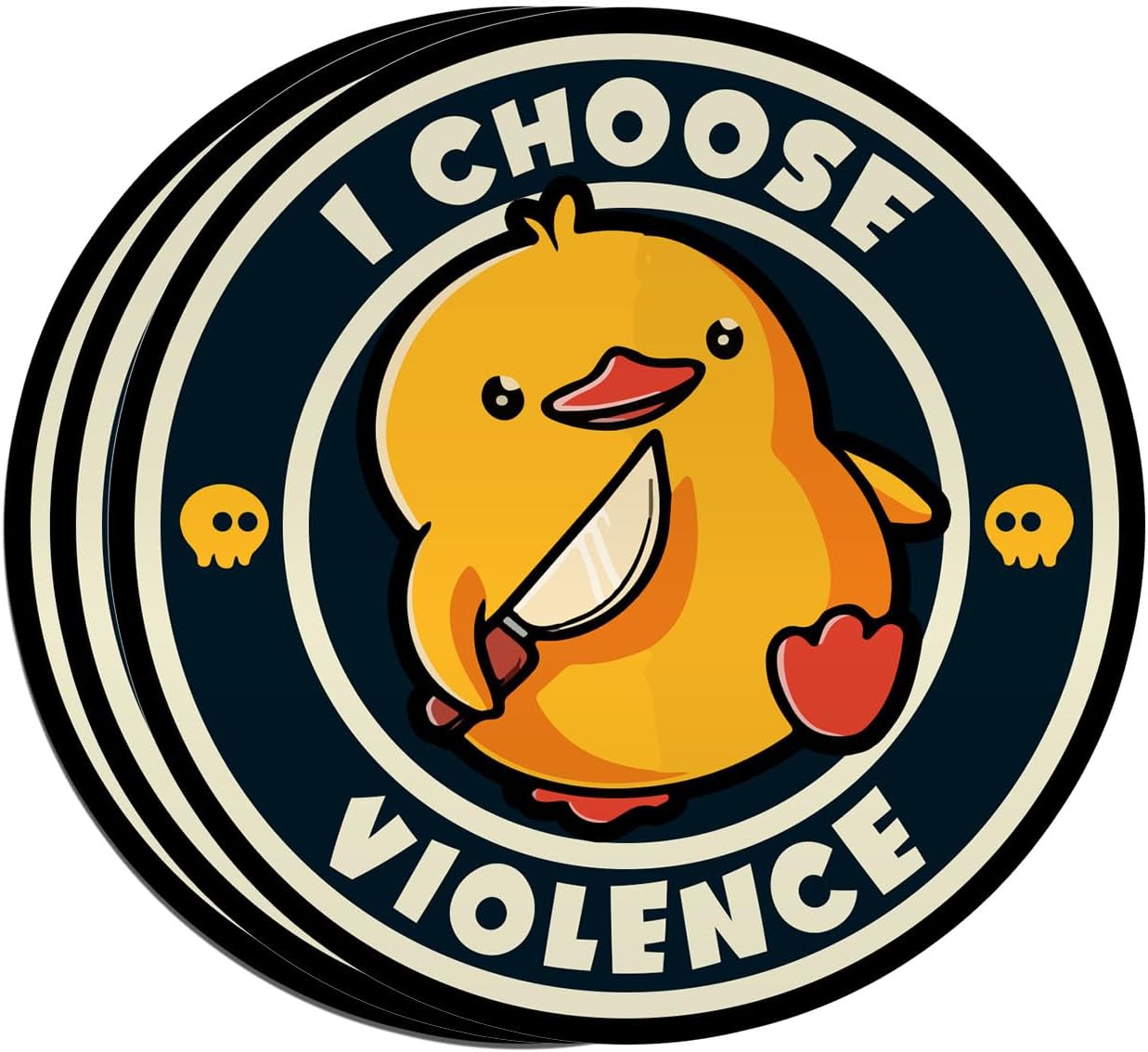 I Choose Violence Sticker Meme Funny Ducky Duck with Knife Stickers Dark Humor, Adult Humor Die-Cut Waterproof Vinyl Sticker for Water Bottle Tumbler Phone Case Laptop Cars (4 inches)