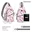 ZOMAKE Sling Bag,Small Crossbody Sling Backpack,Water Resistant Shoulder Daypack for Travel,Anti Thief Chest Bag for Hiking(Cosmetic White)