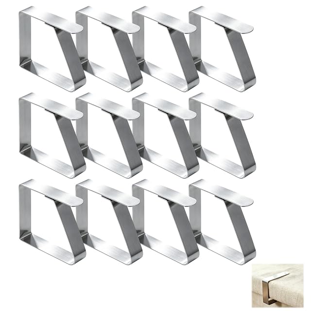 Zaciski do obrusu ze stali nierdzewnej Zestaw 12, 1-3 cm