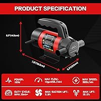 Vista 2 de Bomba de transferencia de combustible de 12 V, kit de bomba de transferencia diésel eléctrica de 13 GPM con manguera de boquilla para máquina