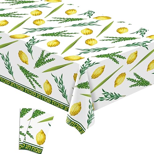 Sukkot Mantel de Sukkah Etrog Lulav, decoración de fiesta judía, desechable, de plástico, impermeable, para picnic, comedor, cocina, decoración de