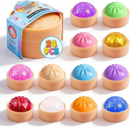 24 Pack Dumpling Squishy Mystery Box, Mystery Dumpling Squishy Set, Dumplings Squeeze Fidget Toys, Dumplings Squishies for Kids Party Favors Goodie Bag Stuffers Classroom Prizes