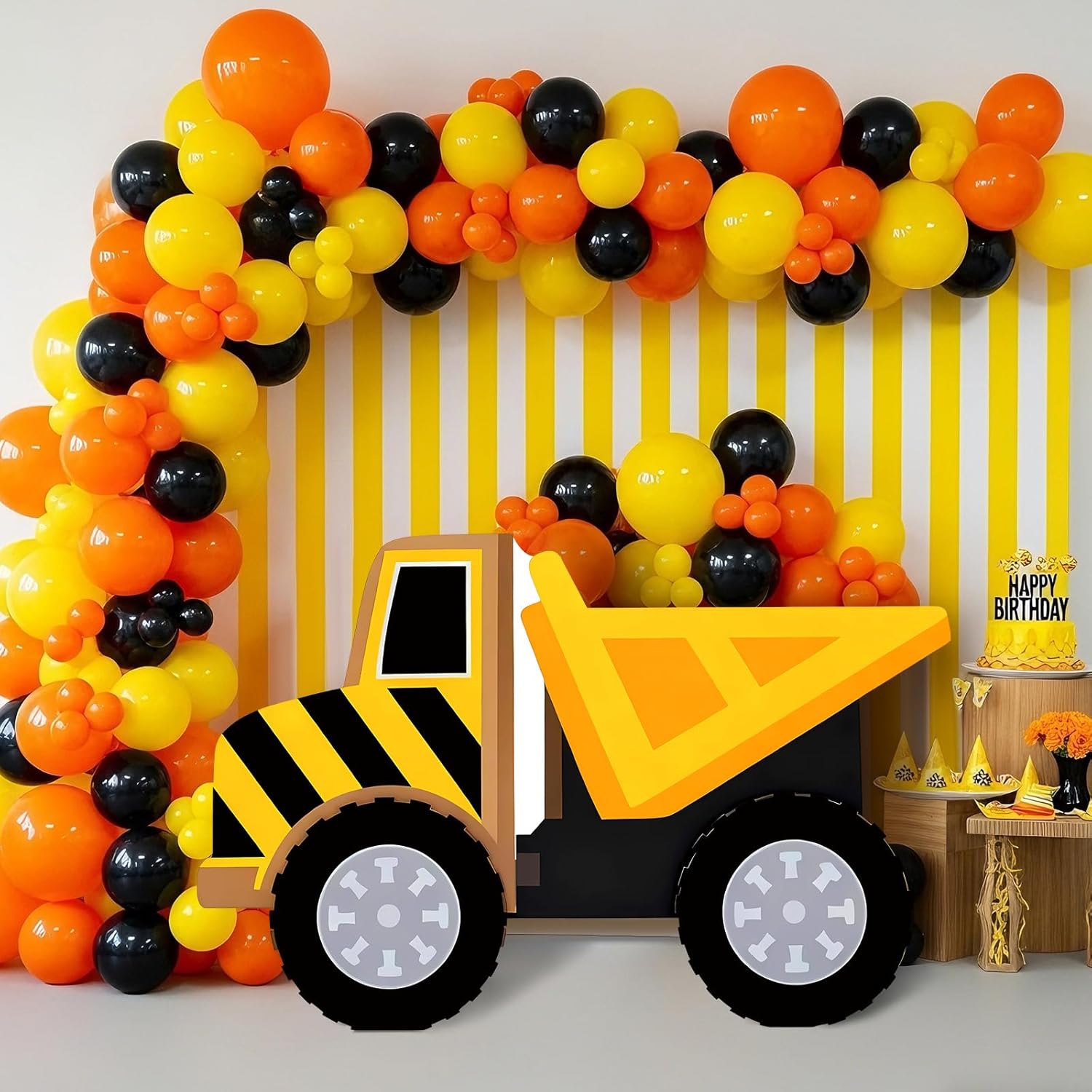 Weysat Construction Theme Birthday Party Decorations Dump Truck Cardboard Cutout Party Supplies Dump Photo Booth Props for Birthday Wedding Baby Shower Holiday Decoration