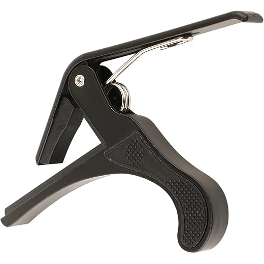 Juârez JRZ250 One Handed Trigger Guitar Metal Capo Quick Change for Ukulele, Electric and Acoustic Guitars, Black