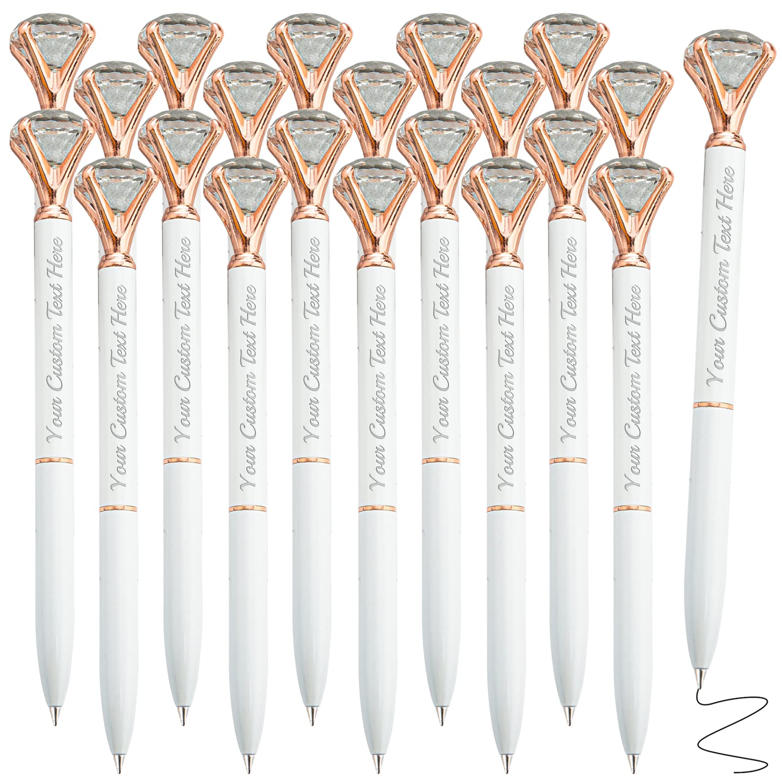 Betenshtresk Personalized Diamond Custom Crystal Ballpoint Metal Engraved Pen With Name Text - Customized Gems Jewel in Bulk Gift for Girl Birthday