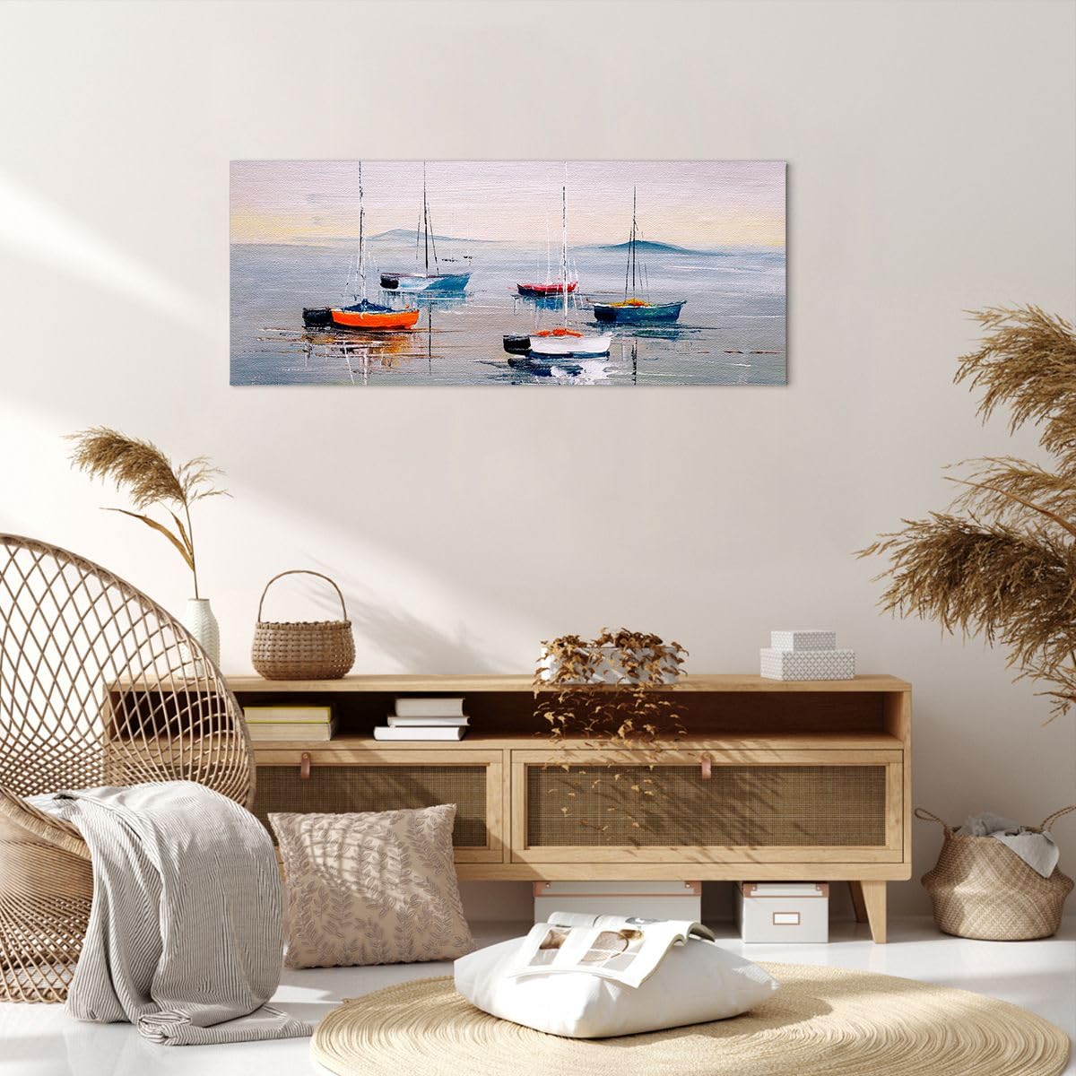 Impression Sur Toile ARTTOR 100x40cm – Minimalisme Abstrait Formes Rectangulaires, Décoration Murale