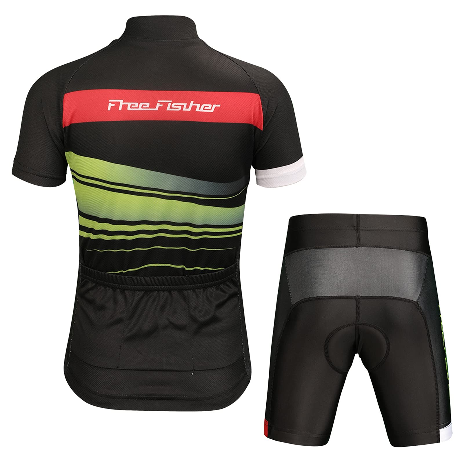 Niños Niñas Maillot Camiseta de Ciclismo Manga Corta/Pantalones Cortos de Bicicleta/Traje de Ciclismo Conjunto de Maillot y Pantalones Cortos Transpirable Secado Rápido