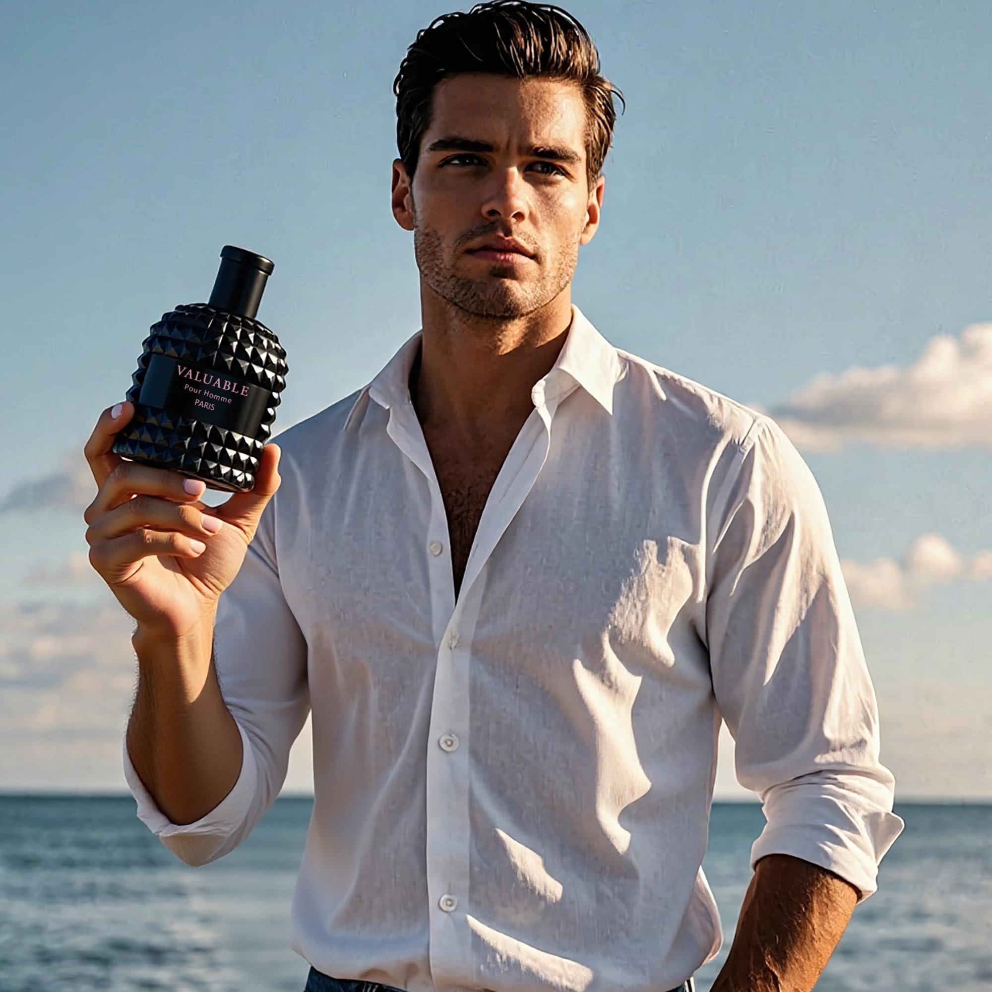 Men's Cologne 2PCS Eau de Parfum Gift Set - 3.4 Fl Oz Each | Citrus Spicy & Woody Ambergris Fragrance | Luxury Perfume for Day & Night (Invincible-Valuable) - 5