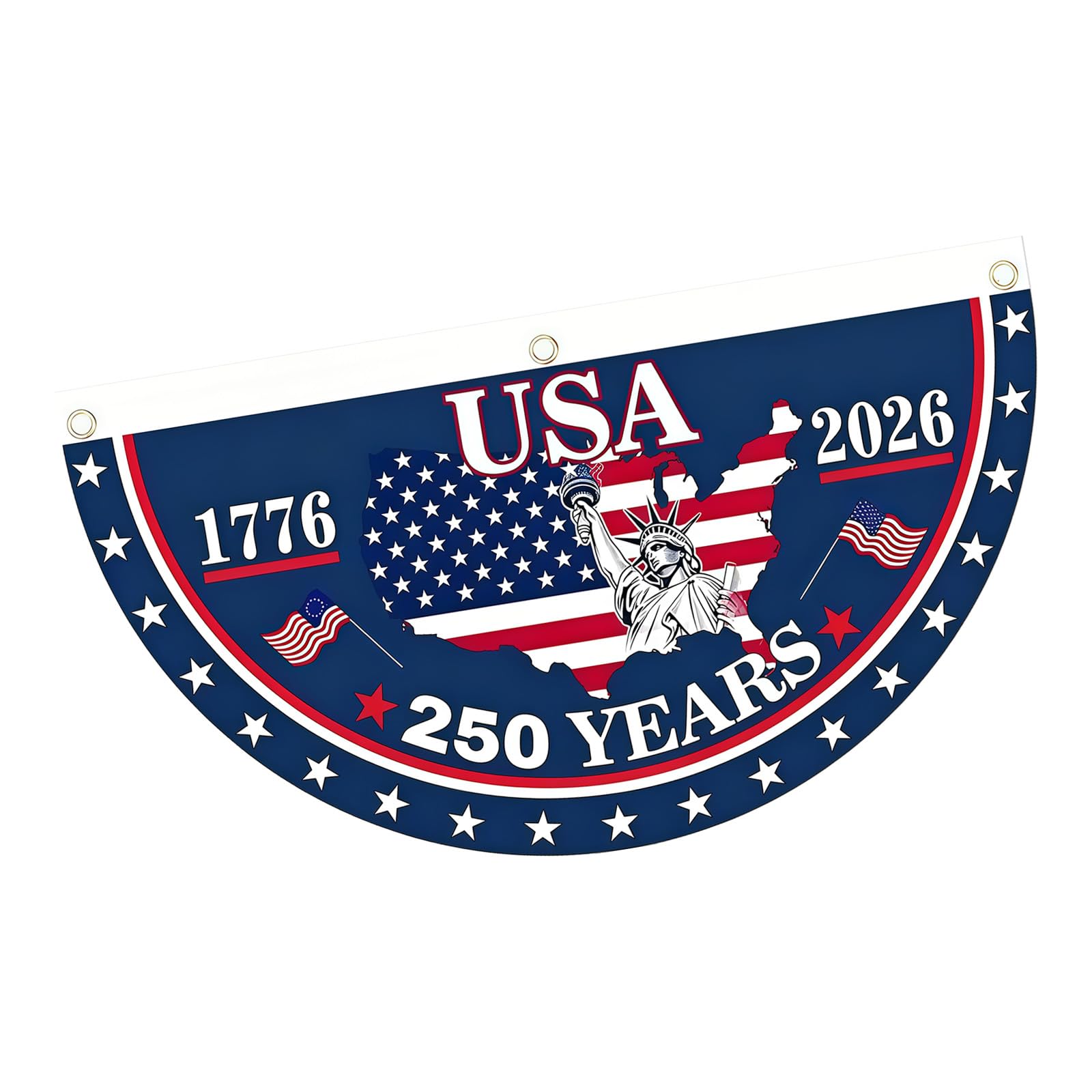 Jazuaiao America 1776-2026 250Th Anniversary Bunting Flags Patriotic Banners Decors for Porch Yard Home Commemorative Decoration Bunting Flag