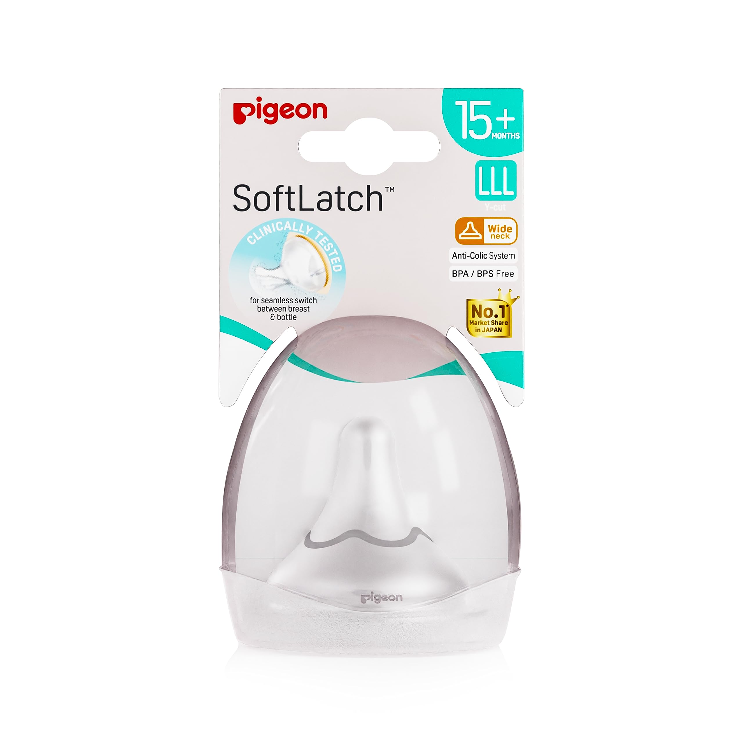 Pigeon Baby Silicone Nipple for All Newborn, Infant, Toddlers for Wide Neck Feeding Bottles Softlatch Peristaltic Plus Nipple 1pc -LLL Case-picture-30