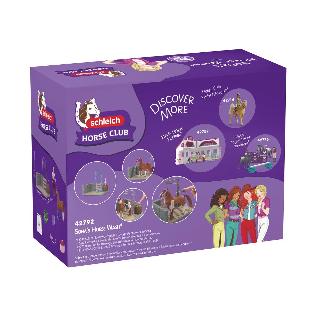 schleich HORSE CLUB | Angolo lavaggio cavalli di Sofia 42792 | Playset con acqua vera, pompa, cavallo, personaggio snodato & accessori | Giocattolo & regalo per bambini dai 5 anni | 26 pezzi