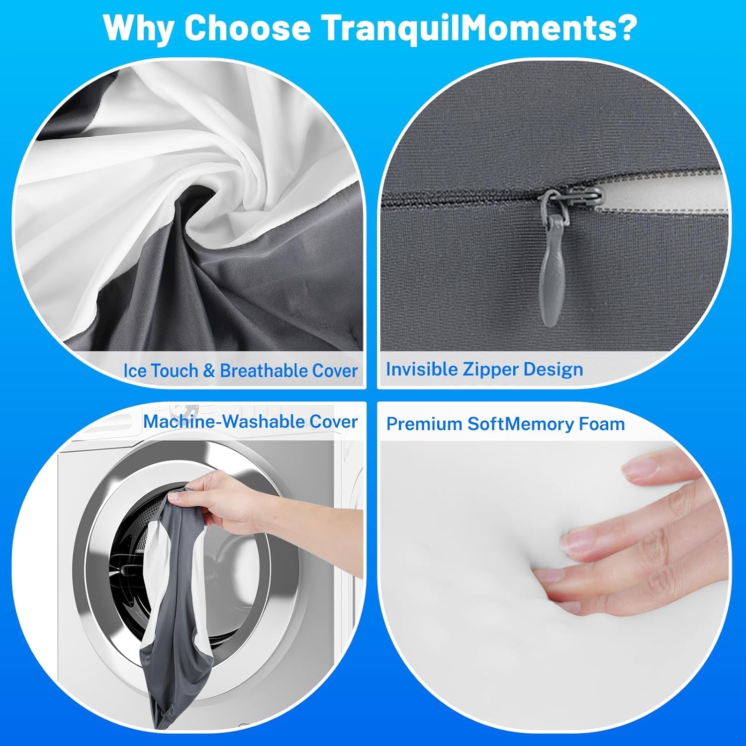 Knee Pillow for Side Sleepers and Cervical Neck Pillow for Neck Support