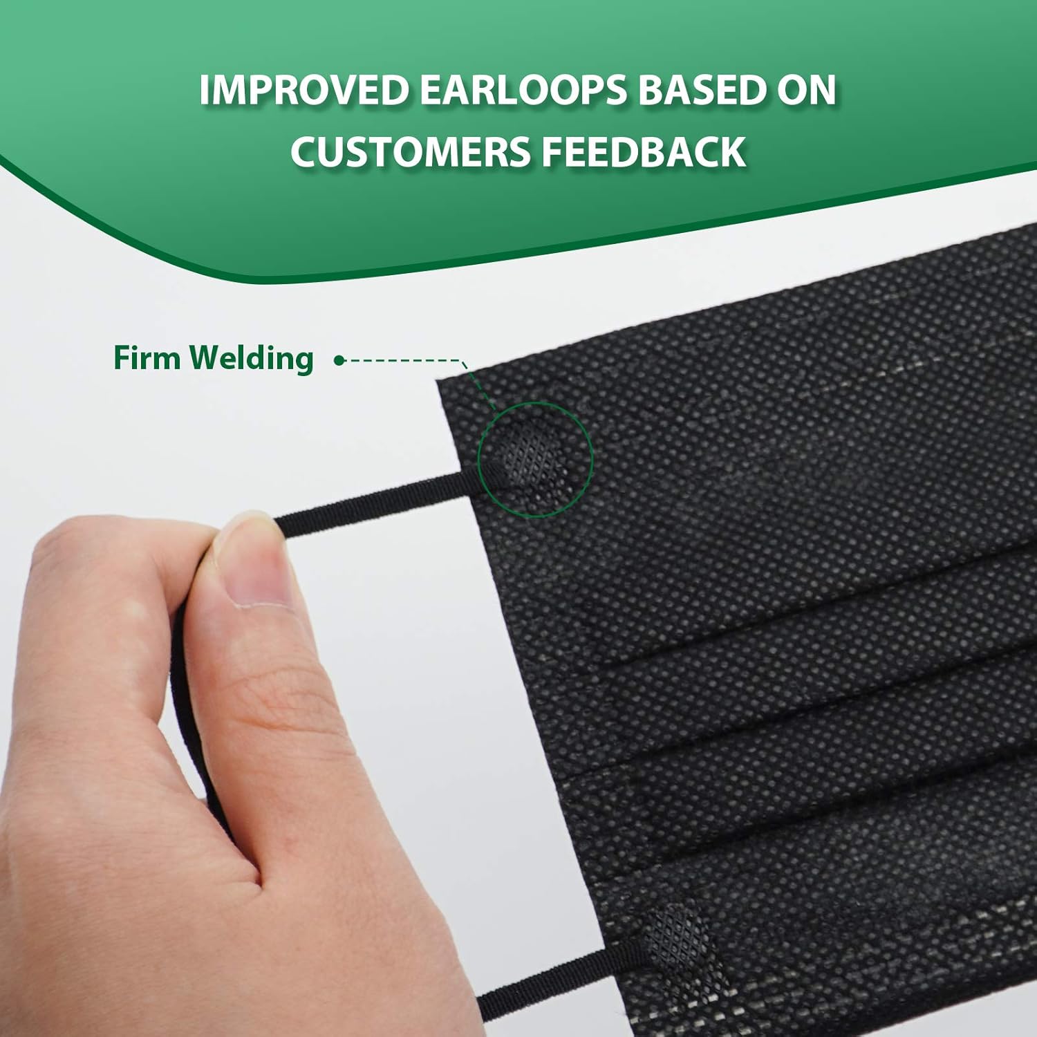 Made in USA, ECOGUARD 3-ply Disposable Face Mask with Multicolors, Comfortable & Breathable, 50 Pack (Black, Adult) : Industrial & Scientific