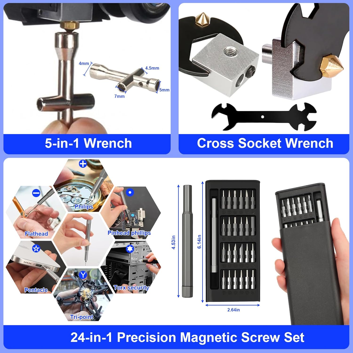 112 PCS 3D Printing Tool Kit, 3D Printer Accessories with Nozzle Cleaning Kit, Deburring Tool, Digital Caliper, Pliers, Wrench Set, Cutting Mat, Tool Bag, for 3D Print Removing, Cleaning, Finishing