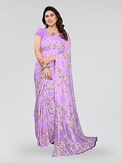 anand sarees Women's Floral Print Georgette saree With Unstitched Blouse Piece-picture-55