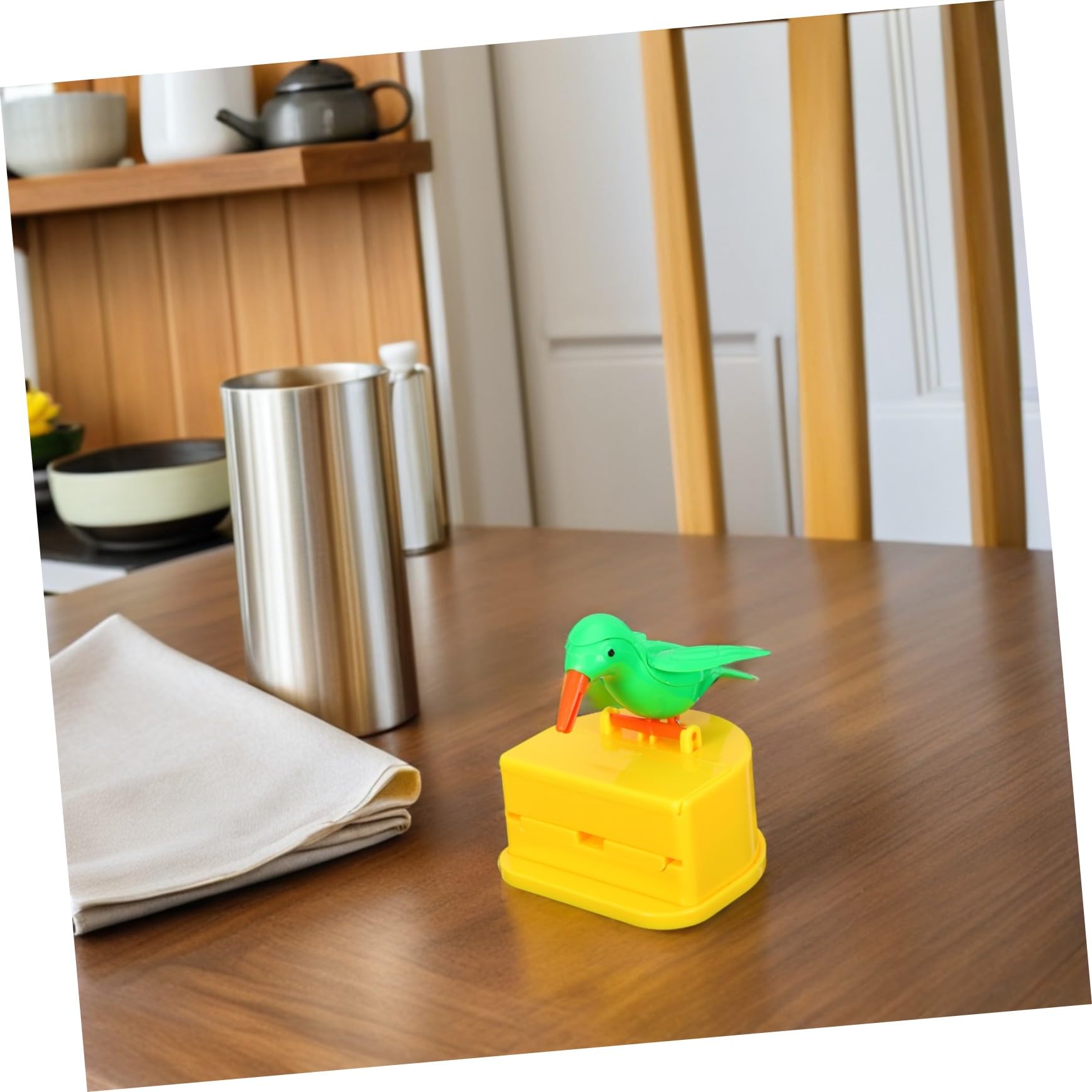 Cabilock Boîte à Cure-dents Automatique Distributeur de Cure-dents Poussoir en Plastique D'oiseau Lot de 2 Pièces Décoratif pour Maison et Pique-niques en Extérieur