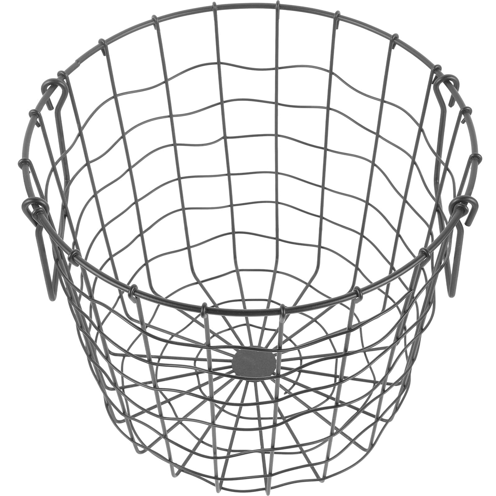 Hohopeti Cesta de Almacenamiento para Troncos de Hierro Negro Gran Capacidad y Asa Plegable, Soporte Ligero Adecuado para Guardar Madera en Exteriores