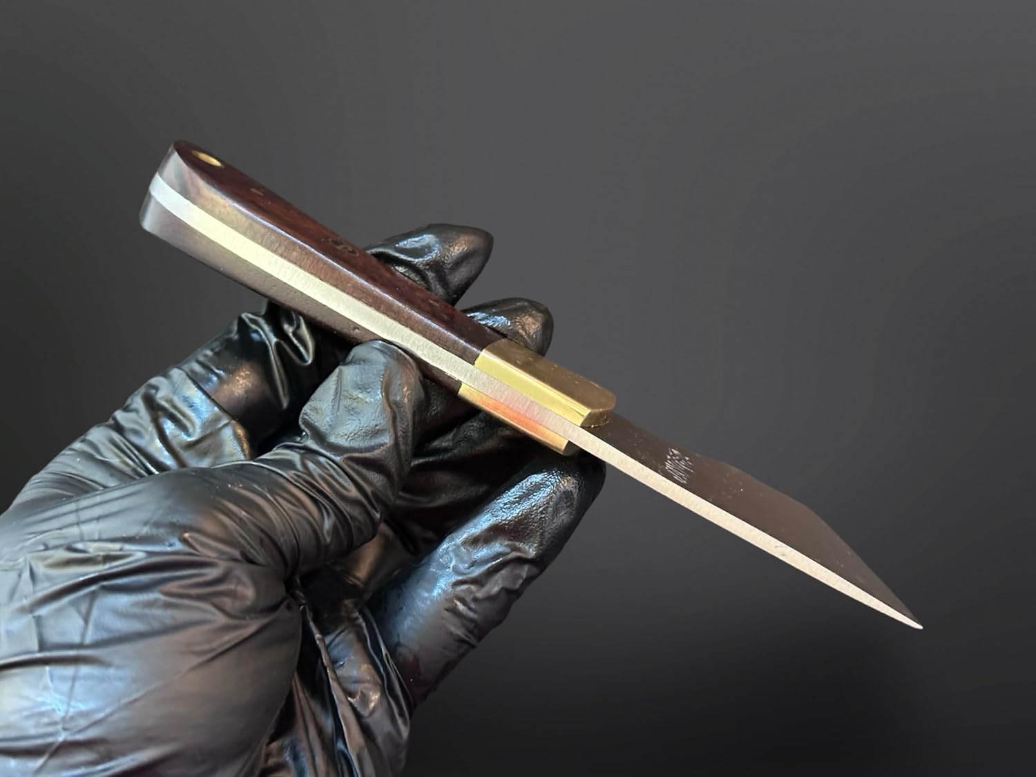 Handmade Flat Head Knife | Carbon Steel Leather Working Knife Rose Wood Handle Skiver for DIY Leathercraft With Leather Sheath
