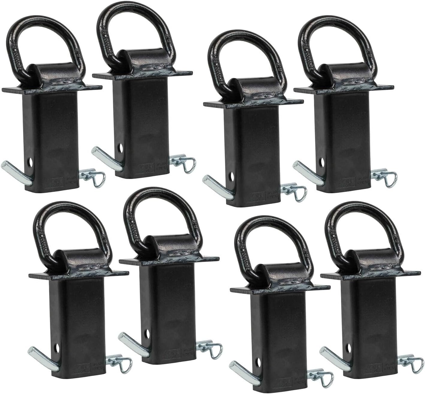TM USWWAGOODS Replacement for/Fits (8 Pack) Heavy Duty Trailer Stake Pocket -Small 5/8 Inch Forged D Ring Black ...