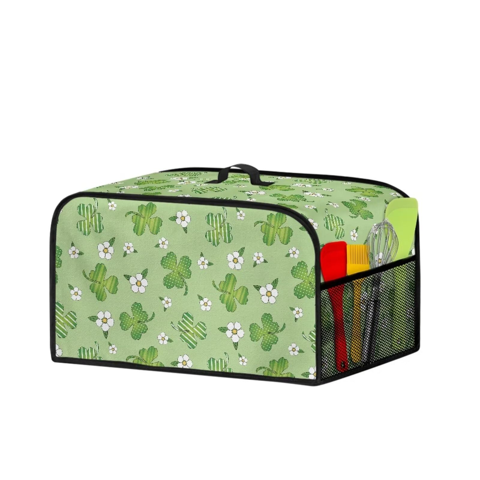 YUVAMAGIMO Green Leaf Flower Slow Cooker Dust Cover Practical Dust Cover for Pots and Pans Flexible Soft snd Comfortable Air Fryer Cover Suitable for Family Gatherings Kitchen Decorative Accessory