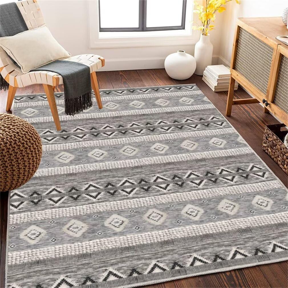 Moquette de salon lavable grise 200x250cm contre la poussière et les sols froids d'ado