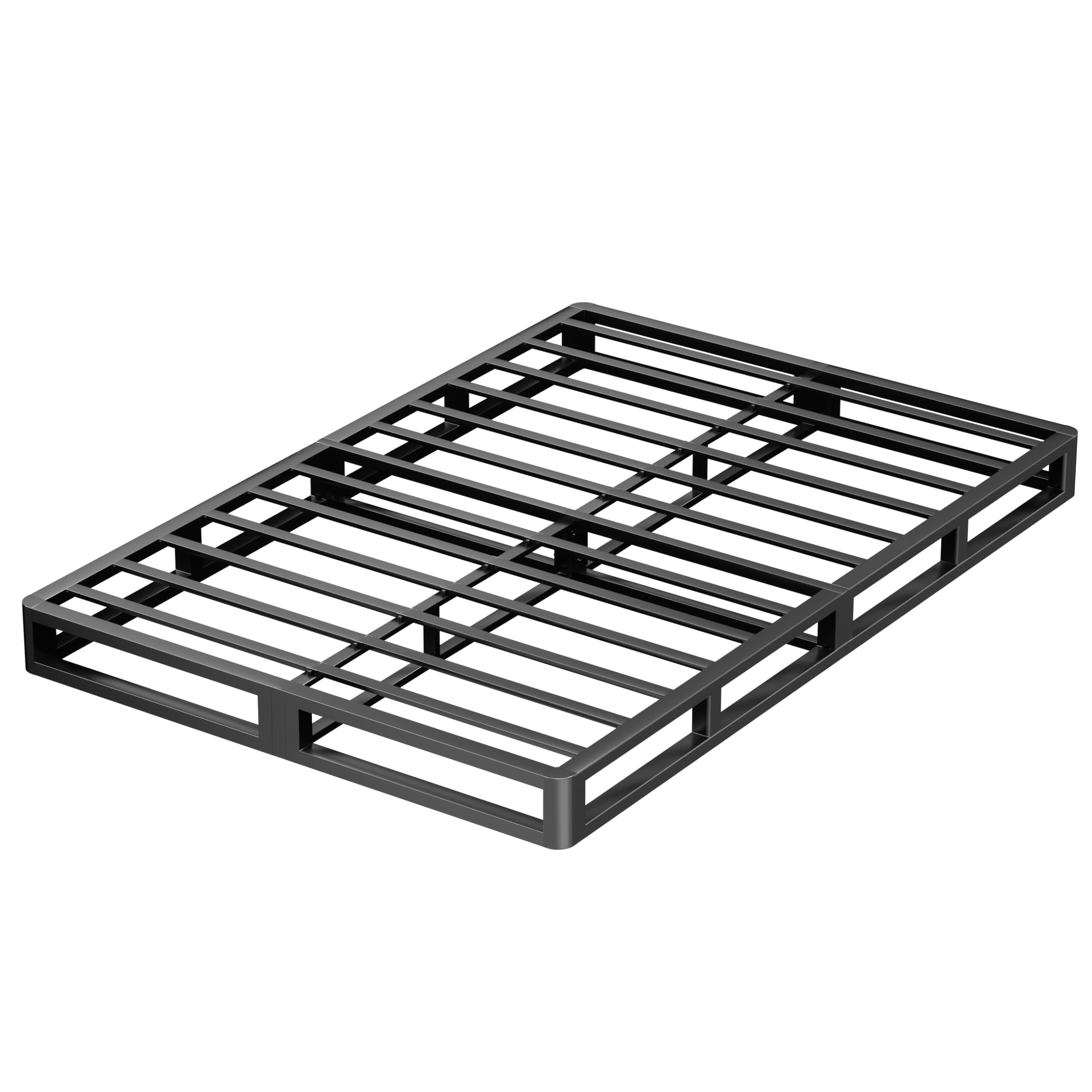 VIPSHOW 5 Inch California King Metal Bed Frame Round Corner Low Platform Bed Frames 3000 LBS Heavy Duty Steel Slats Support Mattress Foundation No Box