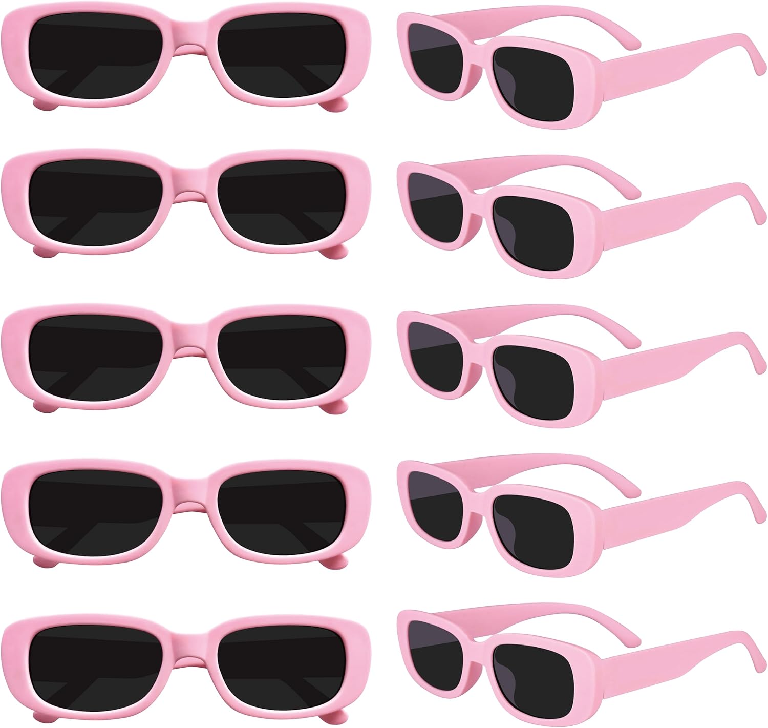 LotsBuyLots 10 Pack Retro Rectangle Sunglasses Women Vintage Square Glasses for Bachelorette Party Favors Bridesmaid Gifts