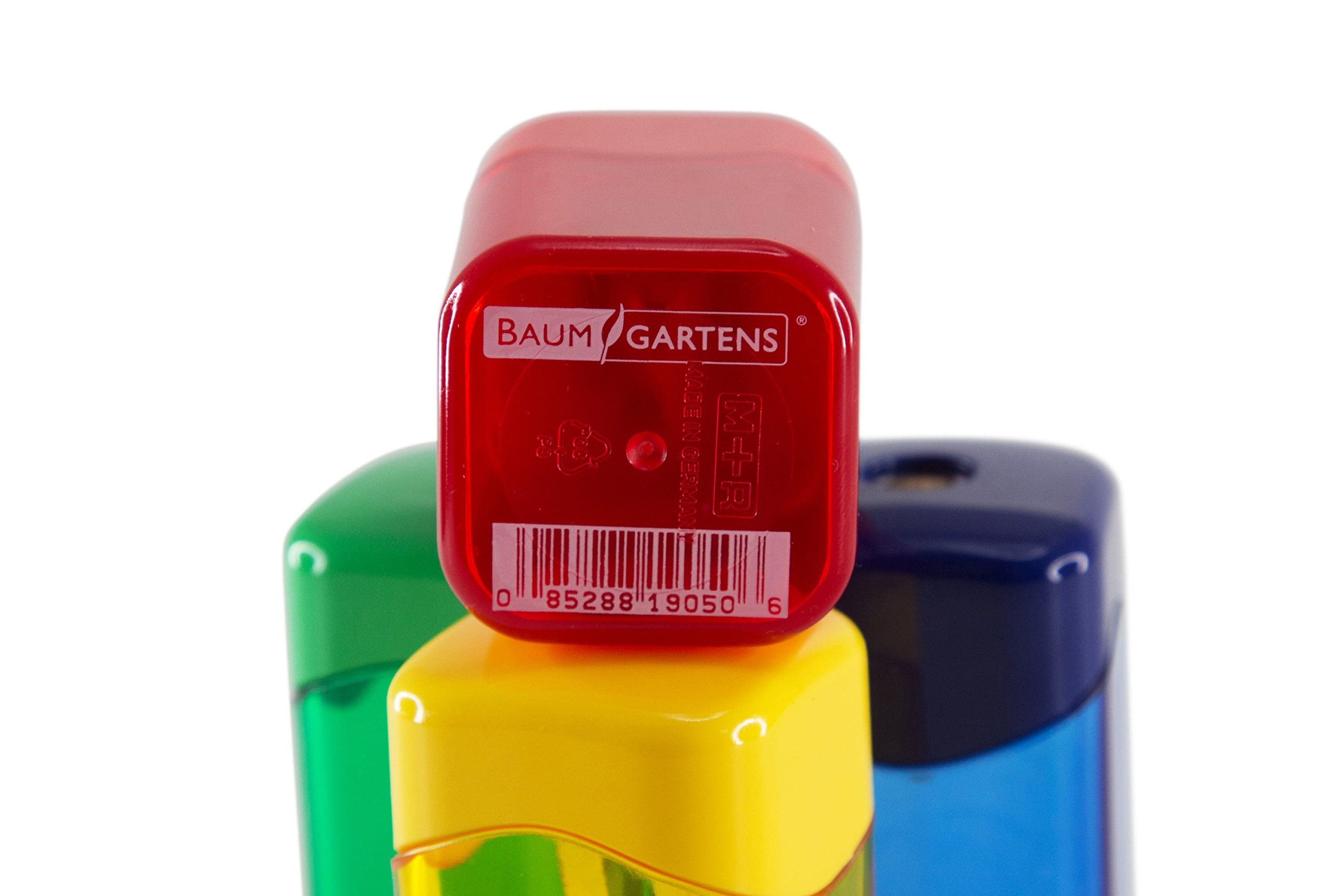 Pencil Sharpener,w/ Receptacle,2-1/8",10 Count,Assorted, Sold as 1 Each