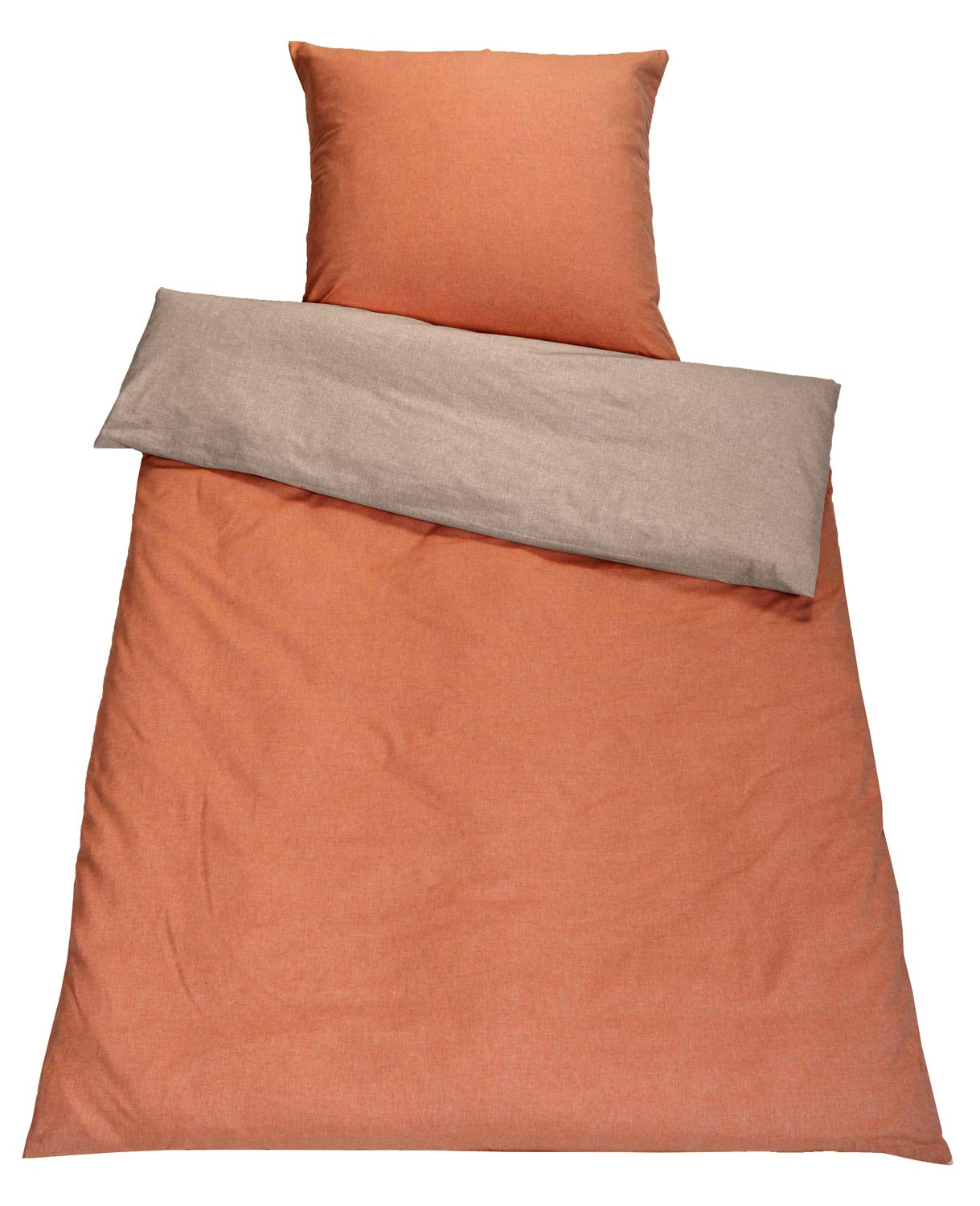 SETEX Chambray 1 Funda De Edredón Y 1 Funda De Almohada De 90% Algodón, 200 X 135 Cm, Beige/Verde, 1820 135200 900 461 (SE0