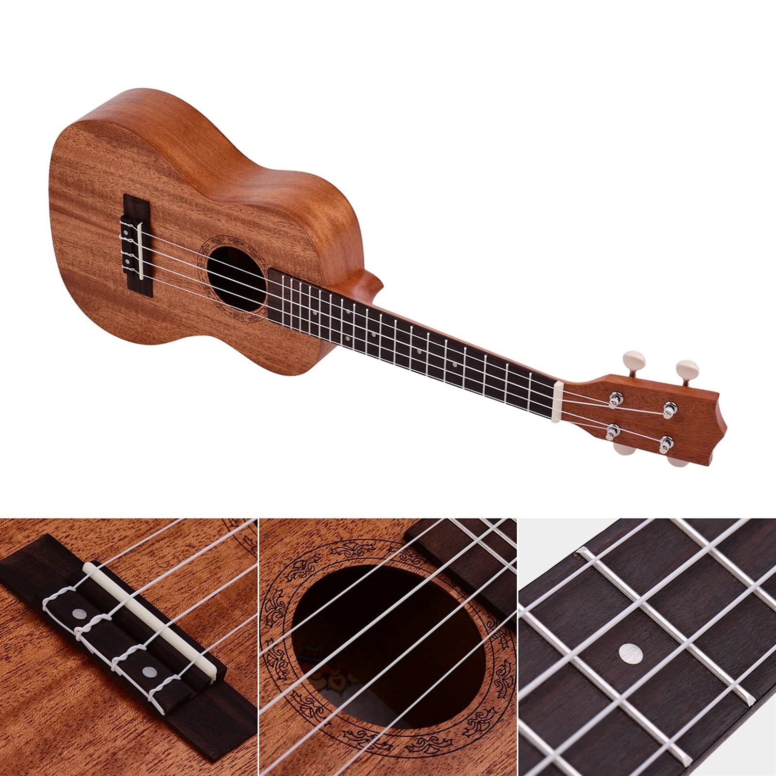 Ukulele koncertowe Początkujący Ukulele 23 Cal Koncert Akustyczny Ukulele Sklejka Sklejka String Tuner Engineered Wood Fingerboard Bridge Otwórz Styl