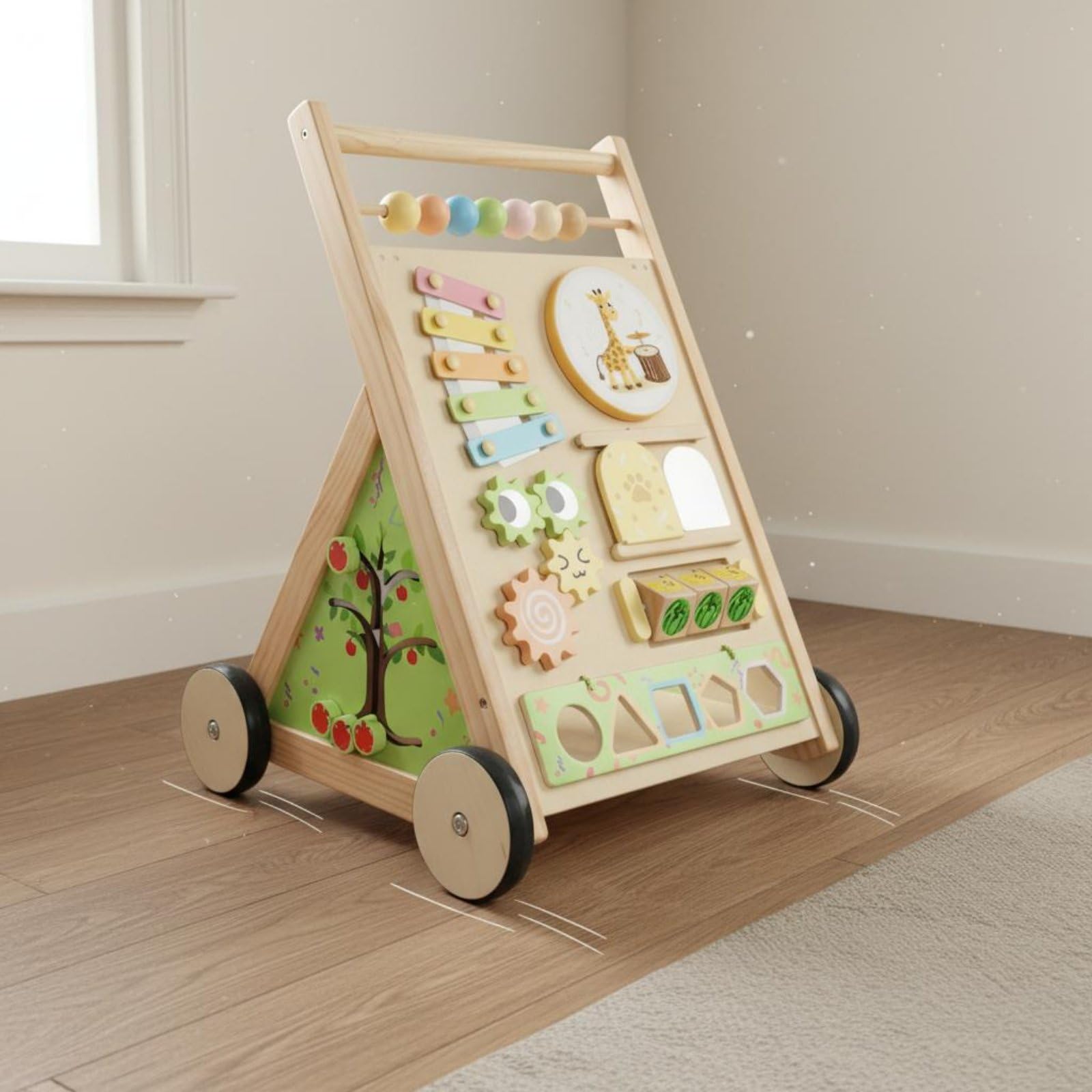 MagiDeal Carrello Bambini Giocattolo Attività Multifunzione Centro Interattivo Musica Spingibile con Xilofono Adatto a Apprendimento Infantile Gioco Domestico, Stile B