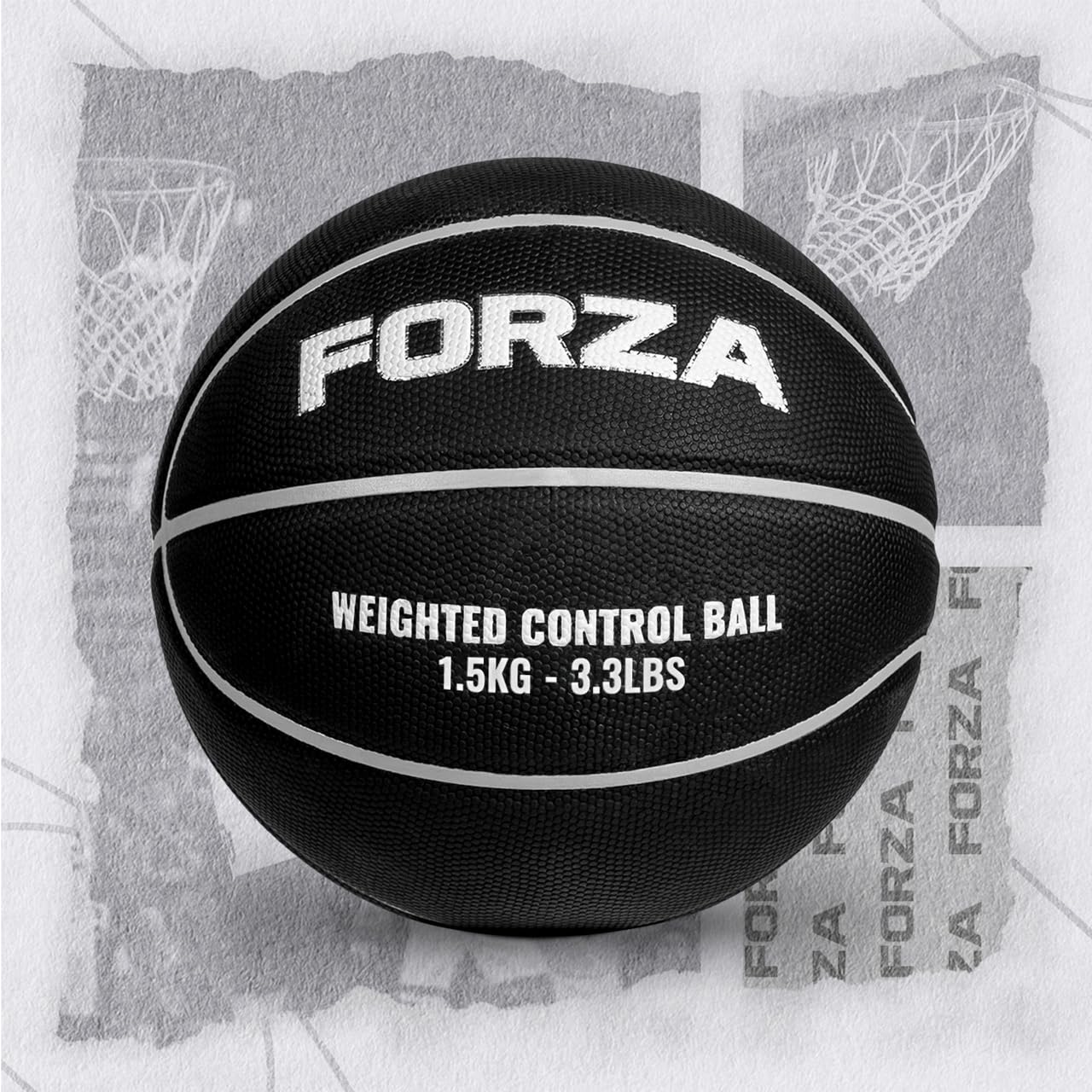 FORZA Weighted Control Training Basketballs [Size 7 ] | Improve Dribbling, Speed & Strength - 3 Weight Options: 1kg, 1.5kg or 2kg (1.5kg)