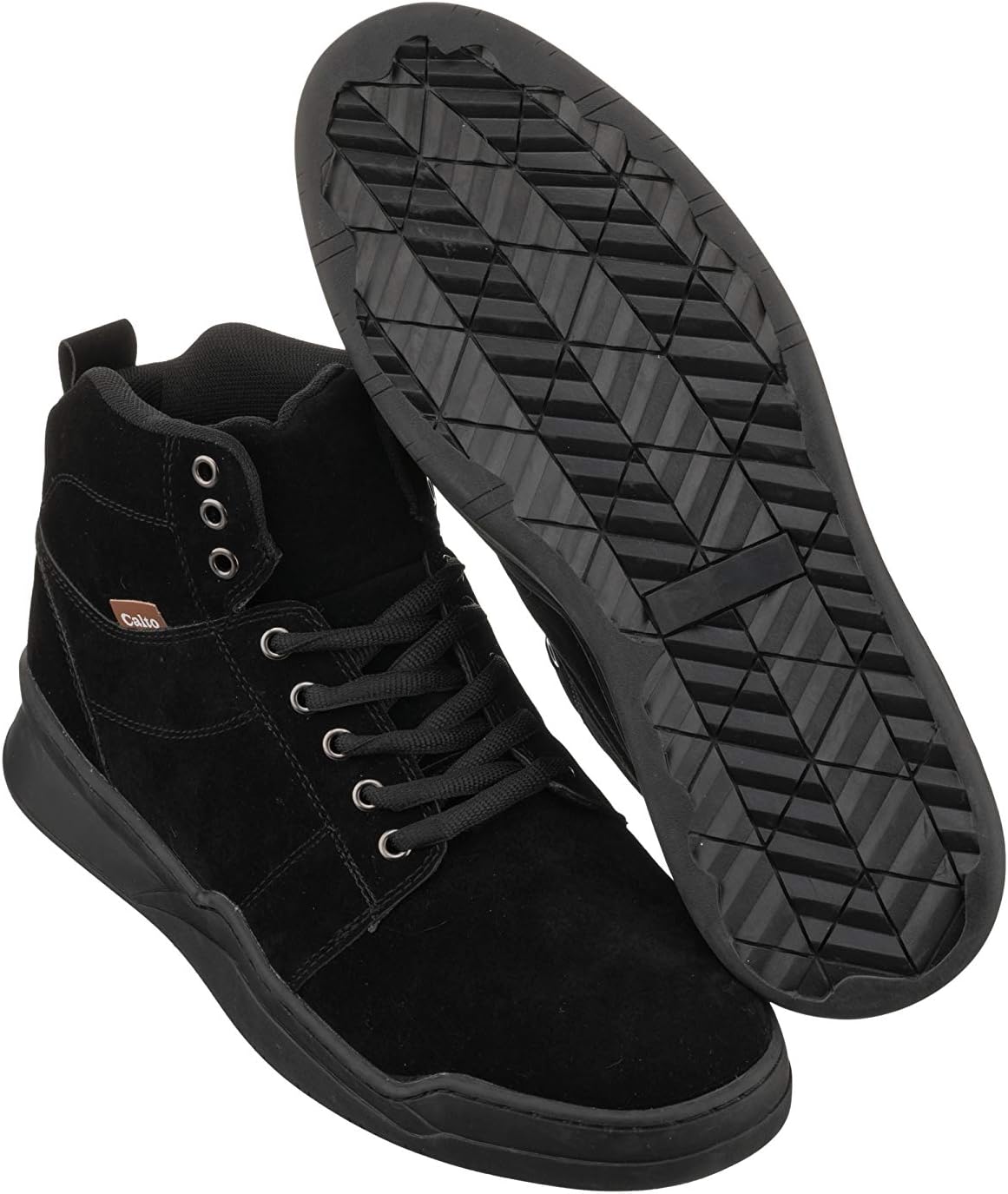CALTO Men's Invisible Height Increasing Elevator Shoes - Black Athletic Ankle Top Sneaker Boots - 2.6 Inches Taller - H3124- Size 9 D(M) US - Image 4