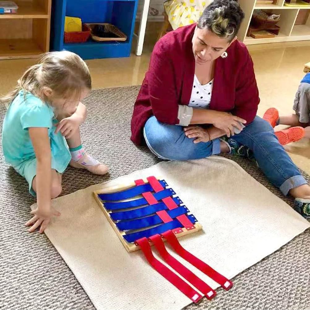 Montessori Webrahmen Spielzeug | Schnür-Webbrett für Kinder, Hand-Auge-Koordination Feinmotorik-Training, Pädagogisches Bastelspielzeug