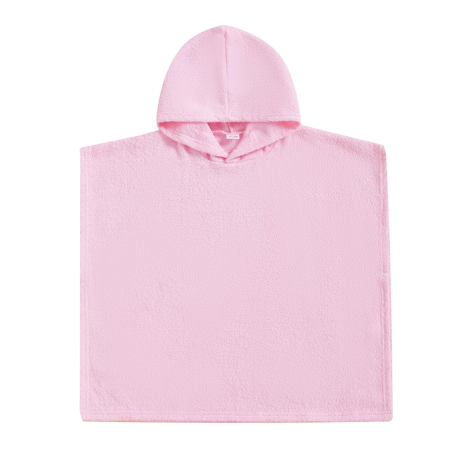 Geagodelia Hooded Swimming Poncho Towels for Kids Toddler Baby Boys Girls Terry Towelling Soft Changing Robe Towel Beach Cover Up (Light Pink, 12-18 Months)