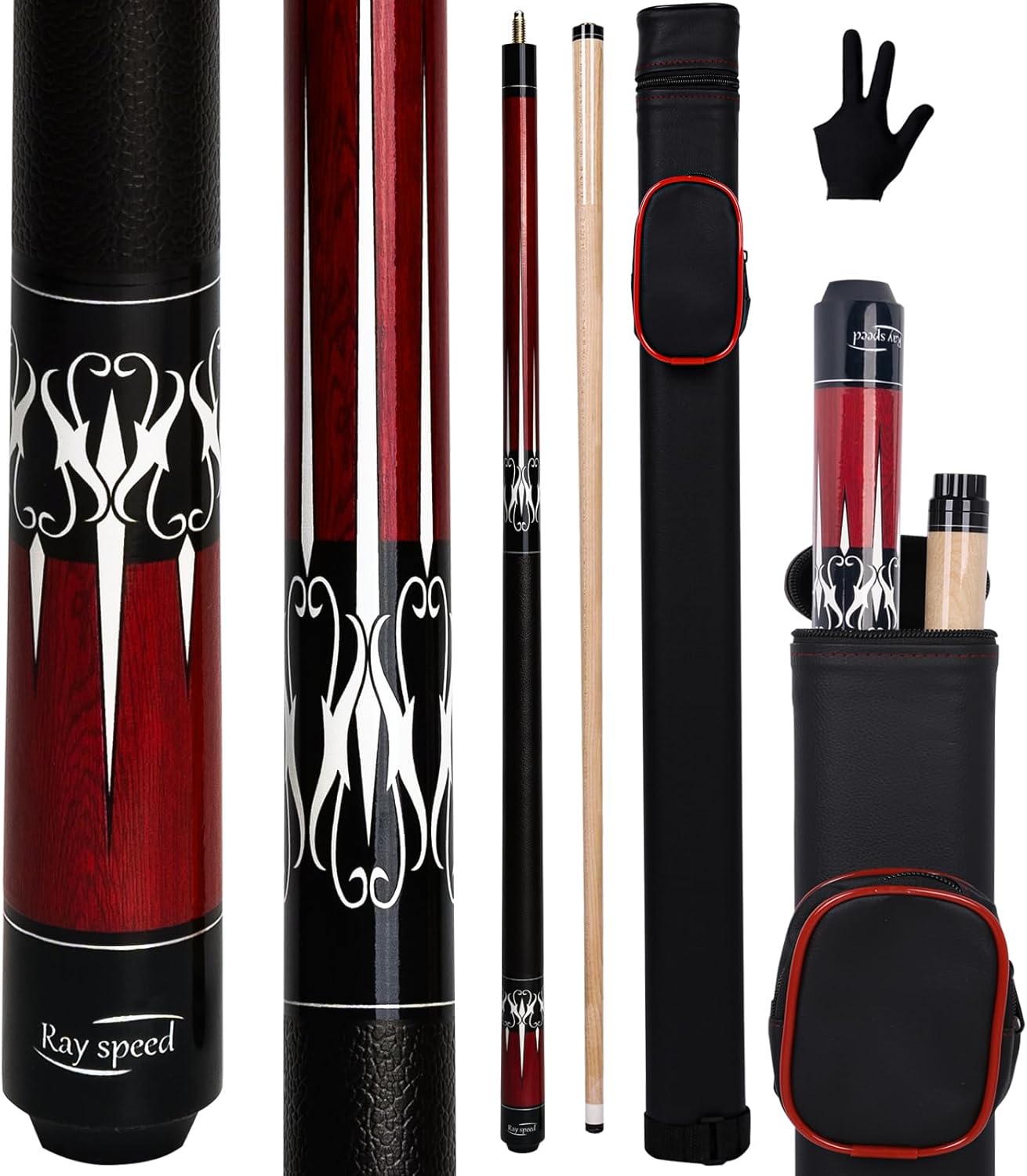 Pool Cue Stick Low Deflection Shaft Billiard Cue Stick with Hard Case 19-20 oz Professional Pool Stick