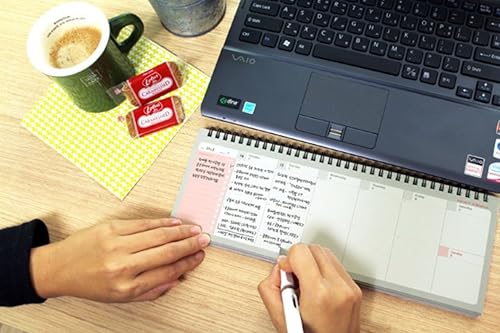 Miniatura 5 de PAPERIAN Brilliant Weekly Scheduler planificador semanal sin fechas, Rojo