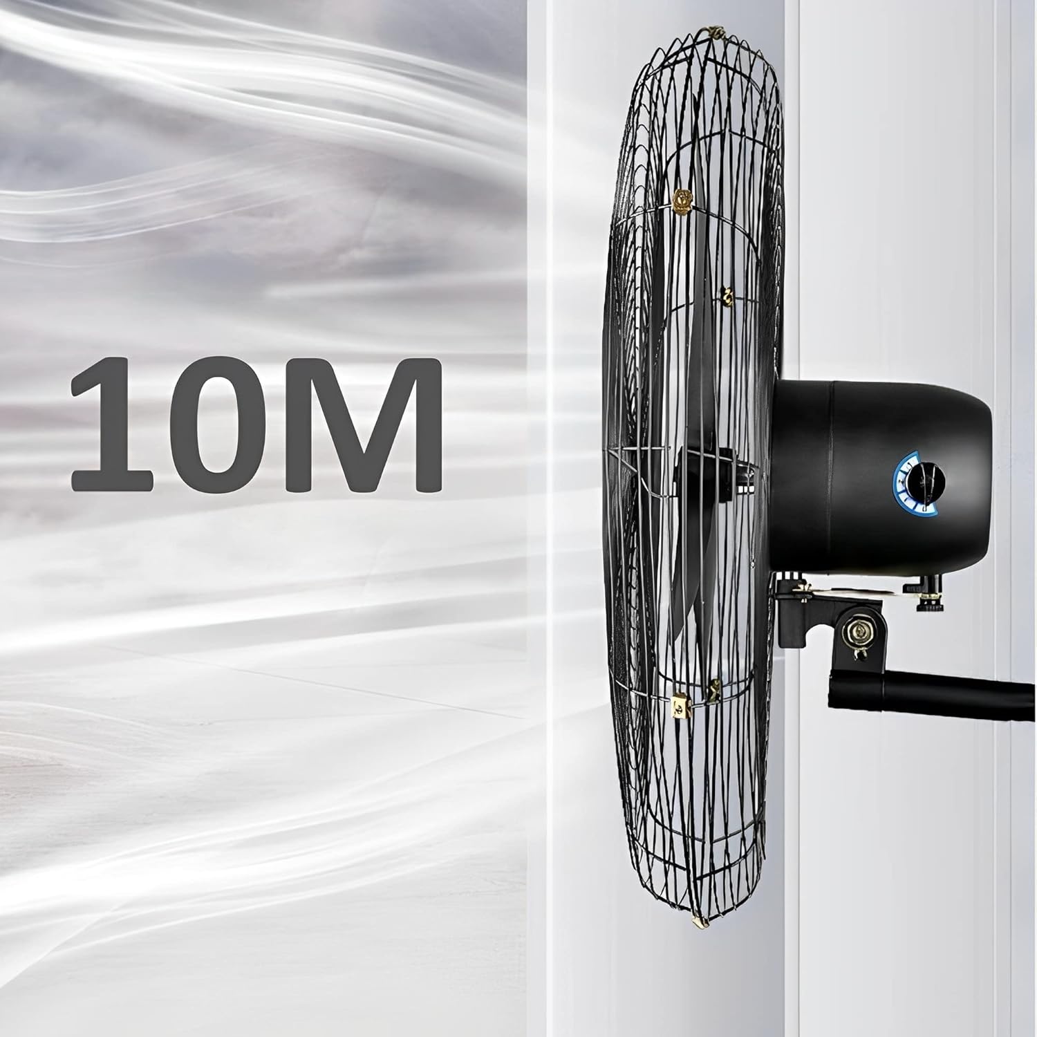 Outdoor Wall Fan Industrial Wall Mounted Electric Cooling Fan 3 Speed Heavy Duty Wall Mount Fan Adjustable Tilt Oscillating Fan (Size : 55cm 22in) (68cm 26in)