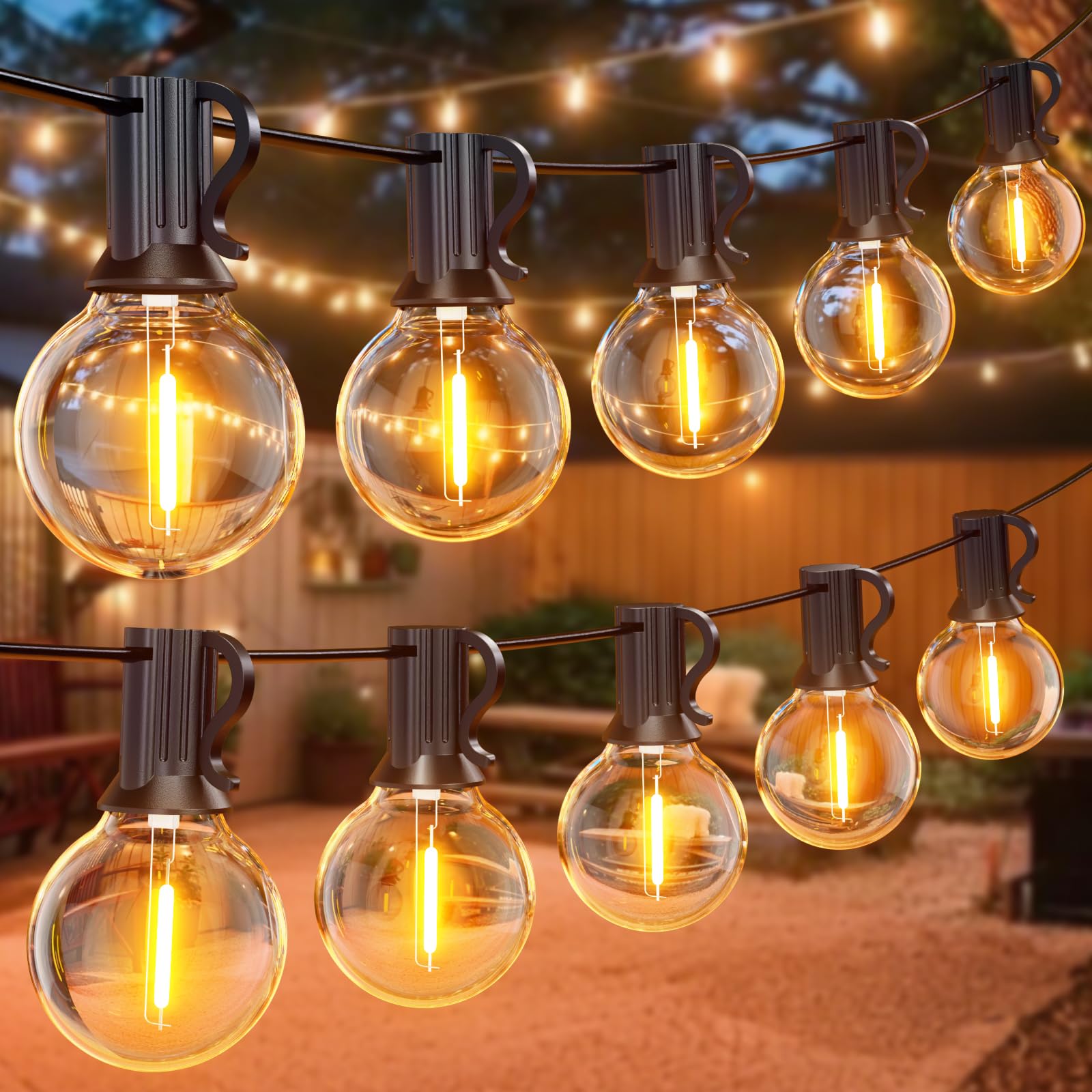 GPATIO 150FT Catena Luminosa Esterno, G40 LED Luci da Esterno Giardino, 45M Luce da Giardino Impermeabile 75+2 Lampadine di Ricambio Decorazione per Feste in Matrimonio, Decorazioni Vacanze ecc.