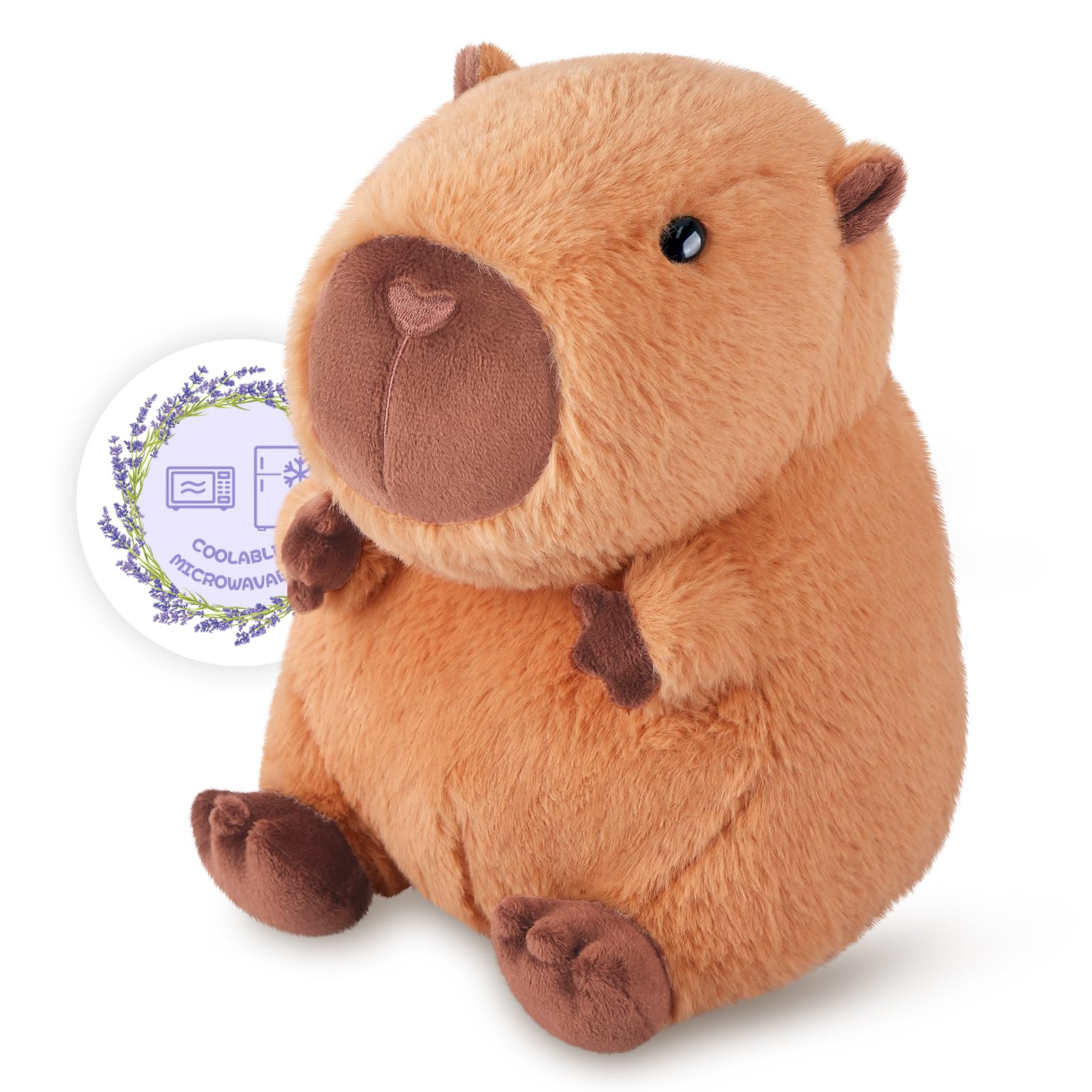 Heatable & Coolable Capybara Plush, Microwavable Stuffed Animal Heating Pad for Soothing & Relaxation, Lavender Scent Plush Toys for Stress Relief, Capybara Plushies Gift for Kids & Adults